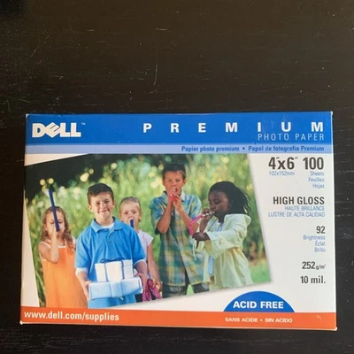 Dell Premium High Gloss 4x6 100 Sheets Photo Paper 90 Brightness Acid Free - Image 1 of 4