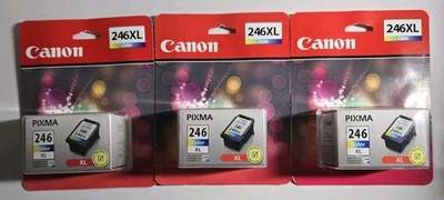 3 cartuchos de tinta de color originales Canon 246XL Pixma OEM Foto 1 de 4
