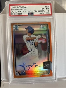 Autógrafos Bowman Chrome Prospect 2015 refractores naranja Logan Moon/25 PSA 8 - Imagen 1 de 2