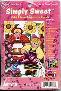 Garden Friends - kleines Janlynn gezähltes Kreuzstich-Set - 5 x 7" - 2001 - NEU - Bild 1 von 3