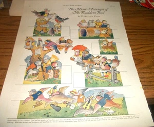 Vintage MUSICAL TRIUMPH OF MR. THADDEUS TOAD Cut-Outs 1921 HARRISON CADY uncut - Picture 1 of 2