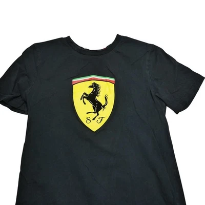 Camisa Scuderia Ferrari Mujer Pequeña Negra F1 Fórmula Carreras Camiseta Gráfica Logotipo SF Foto 1 de 4