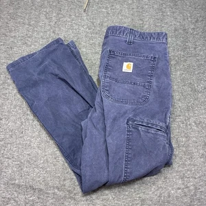 Carhartt Rugged Flex Pants Mens 36x30 Blue Canvas Work Relaxed Fit 102291-412 - Picture 1 of 11
