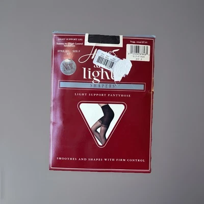 Pantimedias vintage Hanes Alive Light Support clásicas Jet talla F abuela HECHAS EN EE. UU. Foto 1 de 4