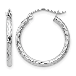 10K Gold D/C Hinged Hoop Earrings 10LE132 - Picture 1 of 4