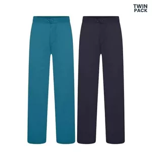 Mens Plus Big King Size 2 Pack Woven Cotton Pyjama Bottoms Trouser Nightwear - Picture 1 of 3