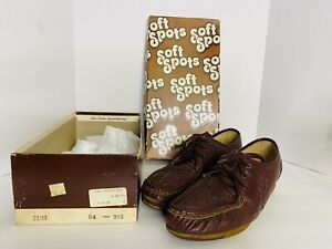 Women's Soft Spots All Day Comfort Walking Nurse Shoes Burgundy Leather USA 9.5N