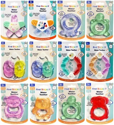 FIRST STEPS Baby Rattle Teether FirstStep Water Filled Color BPA Free Soothing Teething Toy