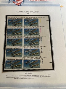 US USA Sc# 1684 MNH FVF PLATE# BLOCK Ford-Pullman Monoplane Laird Swallow Plane - Picture 1 of 1