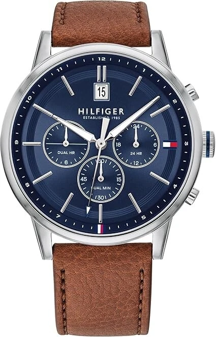 Tommy Hilfiger Kyle Blue Brown Watch 1791629 Stainless Steel