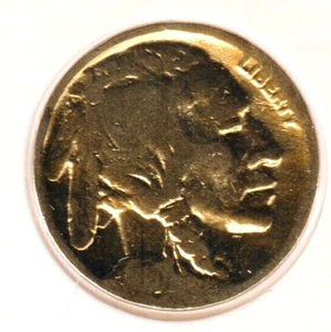 1913-1938 24K Gold Plate Rare Old US No-Date Buffalo Nickel Collection Coin USA - Picture 1 of 3