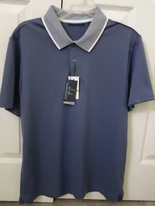 NWT Men's Medium Perry Ellis Performance Polo S/S Costal FJord Collar Shirt - Picture 1 of 11