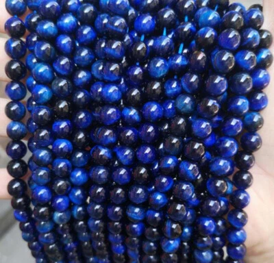 4/6/8/10/12/14 mm Gema Natural Ojo de Tigre Cuentas Sueltas Redondas 15" Chatoyant Foto 1 de 4