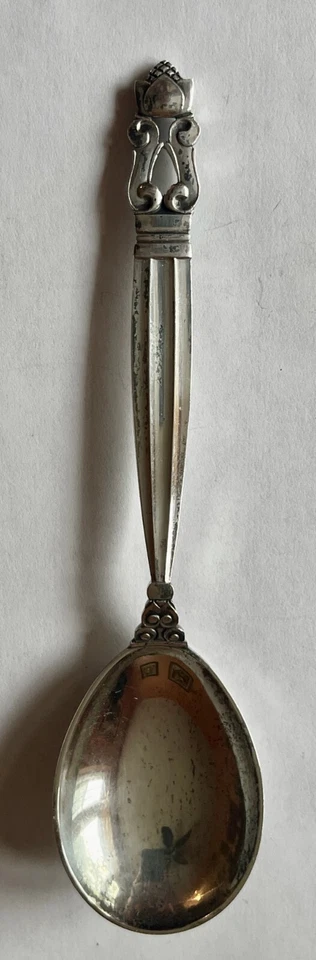 Cuchara de azúcar vintage Sterling Jensen bellota Georg Jensen 5 7/8 pulgadas ¡Impresionante! Foto 1 de 4