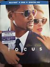 Focus (Blu-ray, 2015) - New Disc  W/ Slipcover