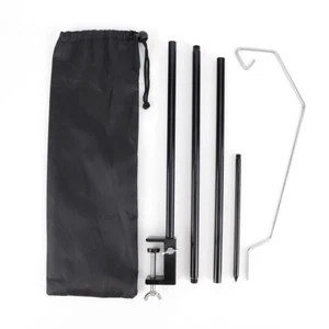 Soporte de luz plegable para camping soporte de lámpara ajustable (gancho de diamante negro) - Imagen 1 de 9