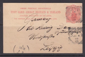 POSTMARK  GB: POST CARD  LONDON  W  X "18"   SQUARED CIRCLE, TO FRANCE - Picture 1 of 1