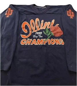 Vintage 1983 80's Illini Fighting Illini Big Ten Champions Shirt. Size Large - Picture 1 of 5
