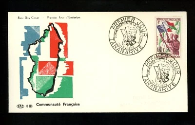 Postal History FDC #305 Malagasy Republic French Community flag 1959  - Image 1 of 2