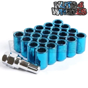 Blue Tuner Wheel Nuts x 20 12x1.25 Fits Subaru Impreza Blobeye Bugeye P1 - Picture 1 of 1