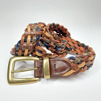 Cinturón de cuero vintage años 80 para mujer pequeño Guatemala trenzado a mano 4 colores gamuza genuina Foto 1 de 4