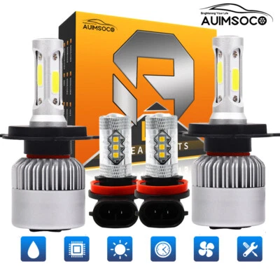 H4/9003+H11 For Nissan Versa 2007-2013 LED Headlight Hi/Low Beam + Fog Bulbs Kit - Image 1 of 4