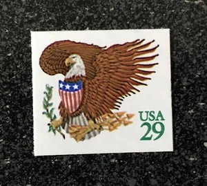 1992USA #2596 29c Eagle & Shield Green - Single From Booklet Mint - Picture 1 of 1
