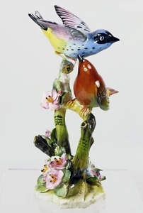 Stunning Brightly Coloured Royal Adderley Doulton Warbler Pair Bone China Figure - Foto 1 di 4