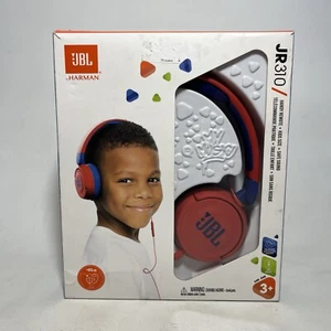 New JBL JR310 Wired On-Ear Headphones Red/Blue JBLJR310REDAM Safe Sound New - Picture 1 of 4