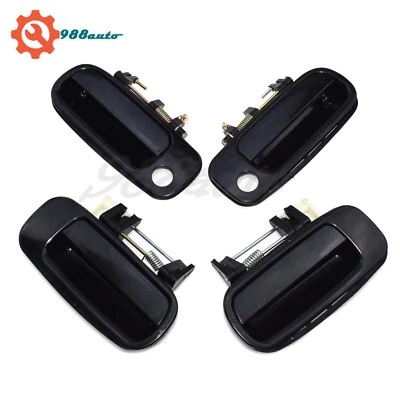 Black Exterior Outer Door Handle Front Rear Left Right For 1992-96 Toyota Camry - Image 1 of 4