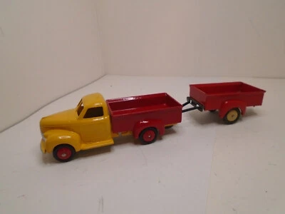 DINKY TOYS FRANCE #25p-F STUDEBAKER PICK-UP 25s-H 2 WHEEL TRAILER  RESTORED NM - Image 1 of 4