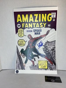 Stan Lee Amazing Fantasy Spider Man Signed Autograph 11 x 17 Photo COA - Picture 1 of 12