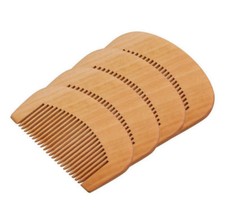 Wood Anti-Static Beard Comb Trendy Hair Engraved Natural Peach Wooden Comb Tool