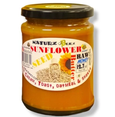 MIEL CRUDA con MANTEQUILLA DE SEMILLAS DE GIRASOL 12,7 oz 360 g pura miel de tilo cruda Foto 1 de 4