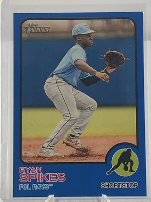 2022 Topps Heritage Minor League Ryan Spikes Base Blue Border /99 - Image 1 of 2