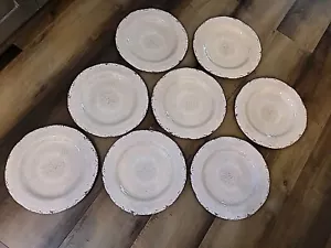 8) Platos de cena PIER 1 Carmelo Melamina Marrón Crema Craquelado Nuevo 10 7/8" - Imagen 1 de 7