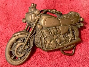 VINTAGE 1978 CB750 or GS750 MOTORCYCLE SOLID BRASS BARON BELT BUCKLE - Picture 1 of 3