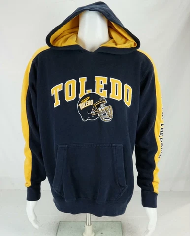 VTG Champion Toledo Rockets Football Hoodie Sweatshirt Navy Blue Men's Large Cover