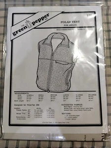 Green Pepper #109 Polar Fleece Vest Pattern Size Adult 32-52" Chest Unisex UNCUT - Picture 1 of 5
