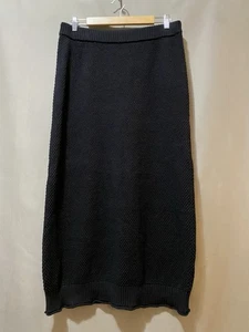 NWOT Free People Beach Women Hailee Elastic Waistband Knit Midi Skirt SZ L Black - Picture 1 of 9