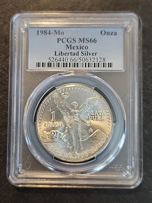 1984 MS66 MEXICO LIBERTAD SILVER ONZA - Image 1 of 3