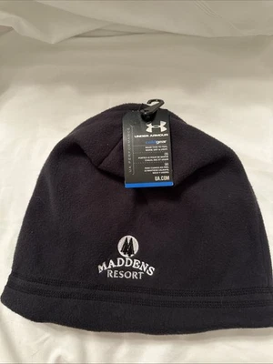 Under Armour Super Soft Fleece Beanie Hat Maddens Resort Logo Black NWT - Image 1 of 4