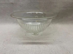 Vintage 1930s Federal Glass Clear Ribbed Design Rolled Edge Mixing Bowl 9-1/2” - Picture 1 of 4