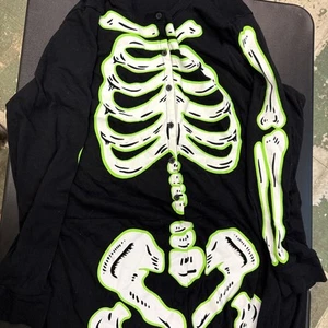Old Navy Skeleton Pajamas Glow In The Dark Adult Halloween Costume One Piece 3X - Picture 1 of 5