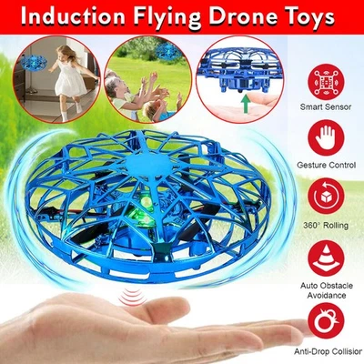 Mini UFO Drohne Fliegender Spielzeug Quadcopter Kinder Infrarot-Induktion Drone - Bild 1 von 4