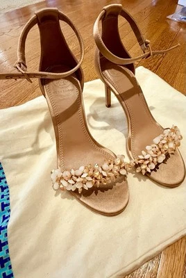 Sandalias Tory Burch Oro Rosa Cristal Embellecido Correa al Tobillo, ¡Nuevas! Talla 5M Foto 1 de 4