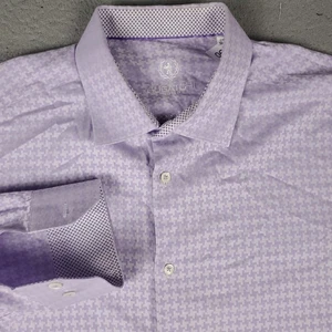 Camisa Bugatchi Uomo Para Hombre Talla 17.5 Púrpura Vestido Abotonado Manga Larga - Imagen 1 de 8