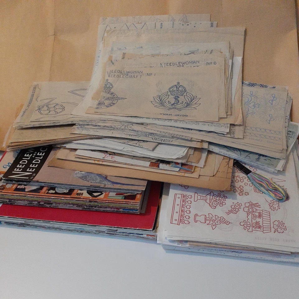 Vintage Embroidery Transfer Bundle Magazine Inserts 253x sheets - Image 1 of 4