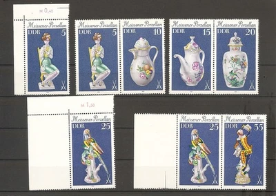 GDR 1979 Meissen Porcelain & Hallmark Pairs MNH Scott#2049-2056 - Image 1 of 2
