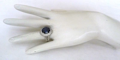 COLORE SG PRINCESS DIANA INSPIRED 5 CT LAB SAPPHIRE STERLING SILVER RING SZ 7.5 - Image 1 of 4